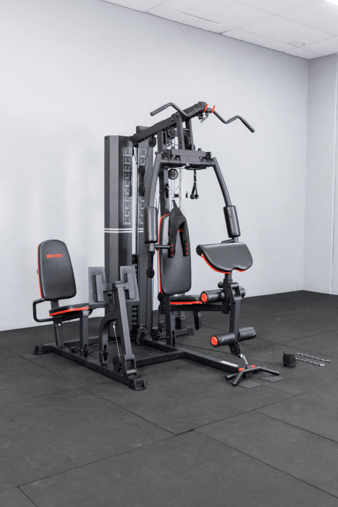 Body Iron Multi Station Home Gym With Leg Press BHG8000 + Adjustable Cable Station