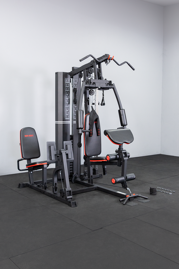 Body Iron Multi Station Home Gym With Leg Press BHG8000 + Adjustable Cable Station