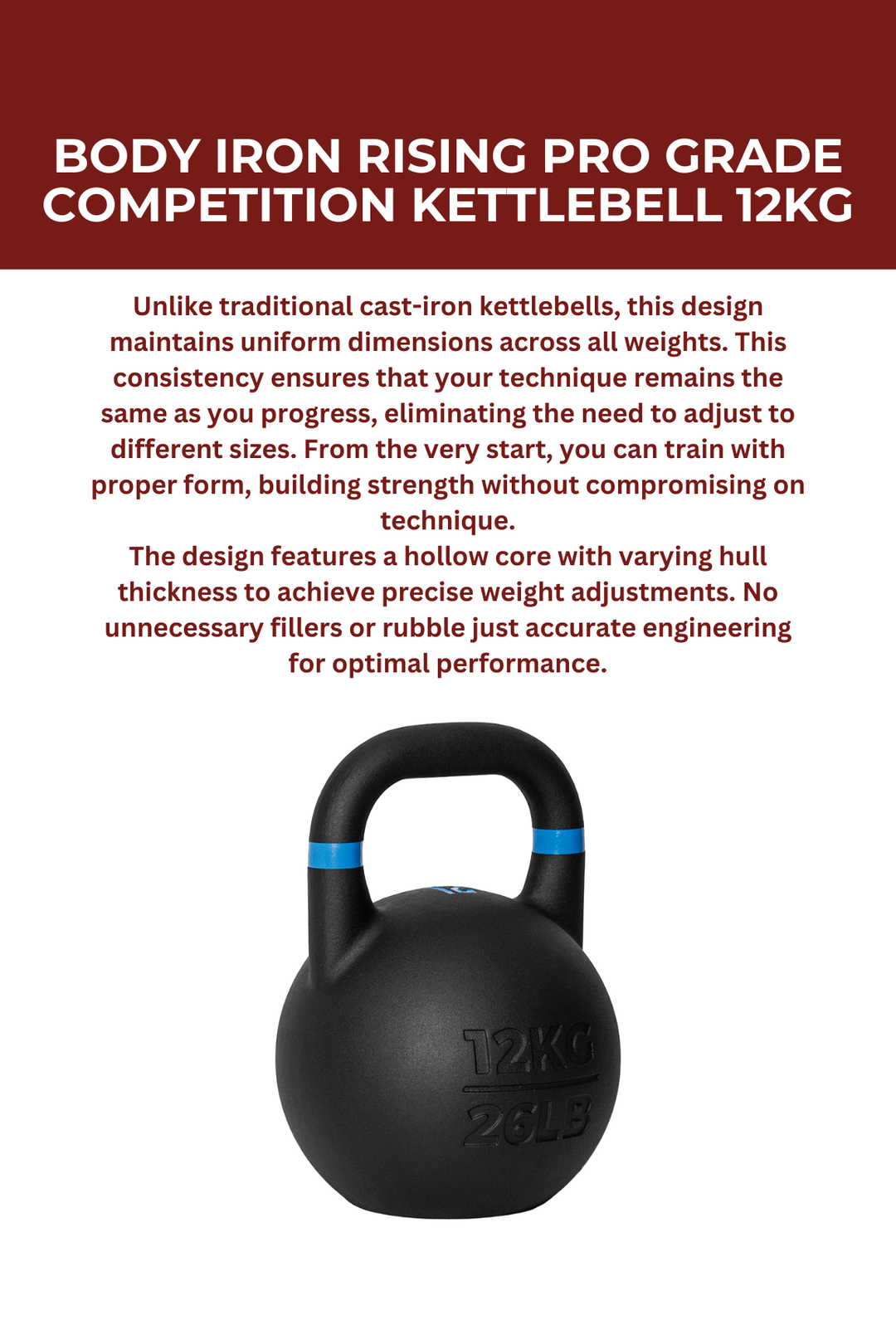 Body Iron Rising Pro Grade Competition Kettlebell 12kg