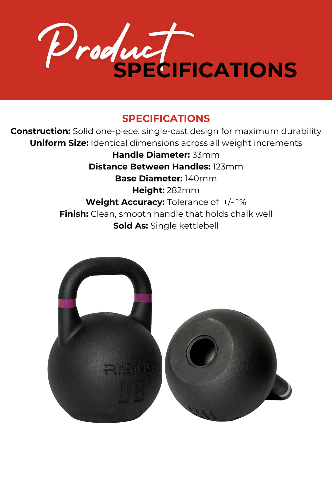 Body Iron Rising Pro Grade Competition Kettlebell 8kg