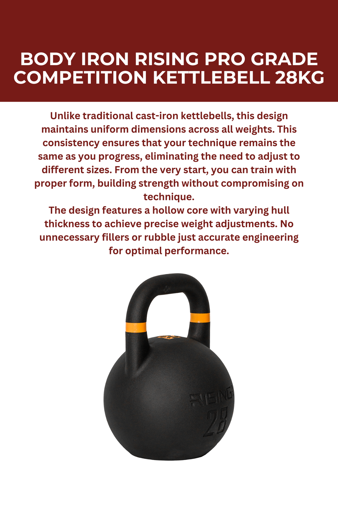 Body Iron Rising Pro Grade Competition Kettlebell 28kg