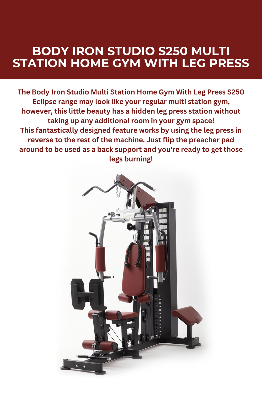 Body Iron Studio S250 Multi Station Home Gym With Leg Press