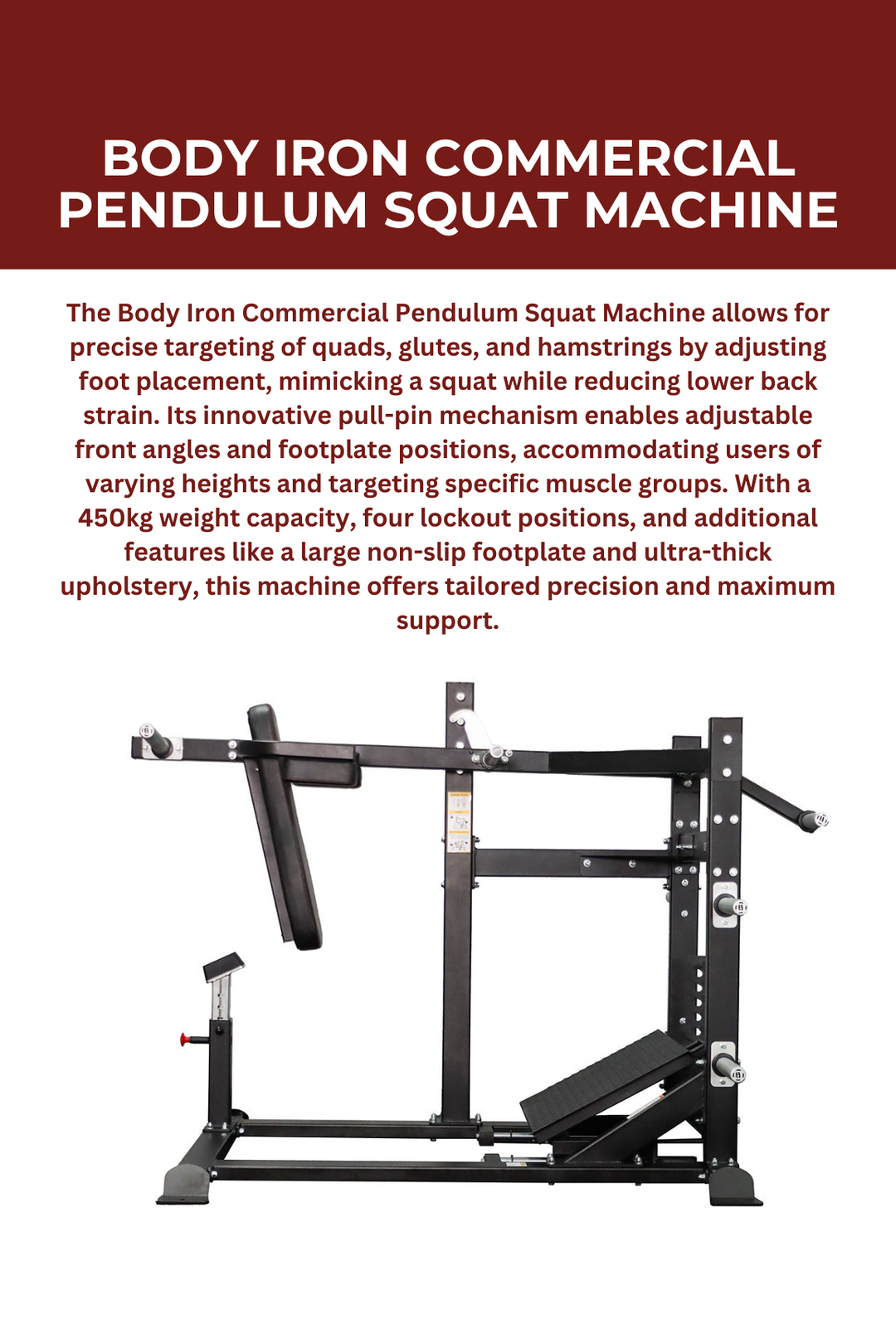 Body Iron Commercial Pendulum Squat Machine