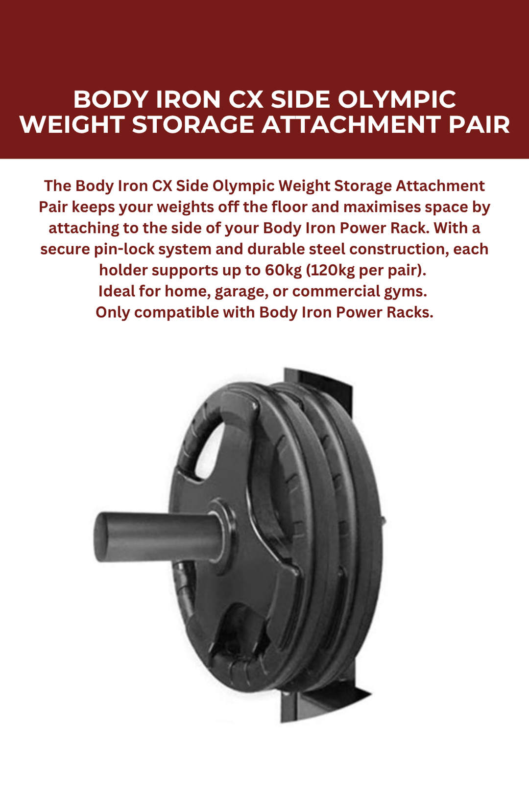 Body Iron CX Side Olympic Weight Storage Attachment Pair