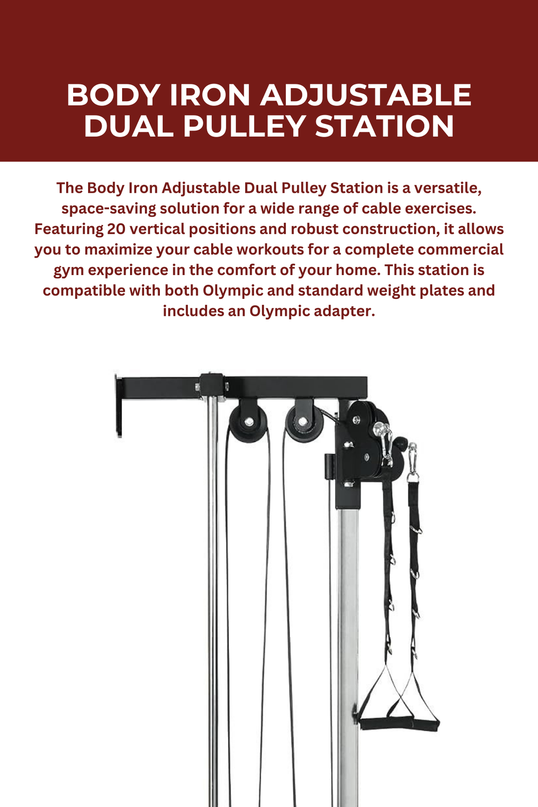Body Iron Adjustable Dual Pulley Station