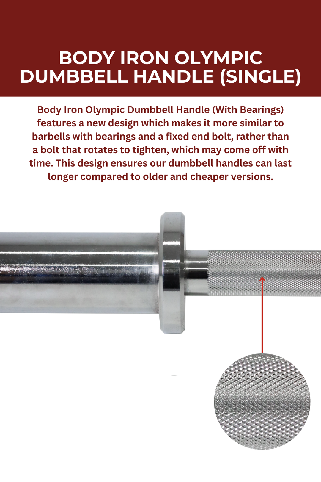 Body Iron Olympic Dumbbell Handle (Single)