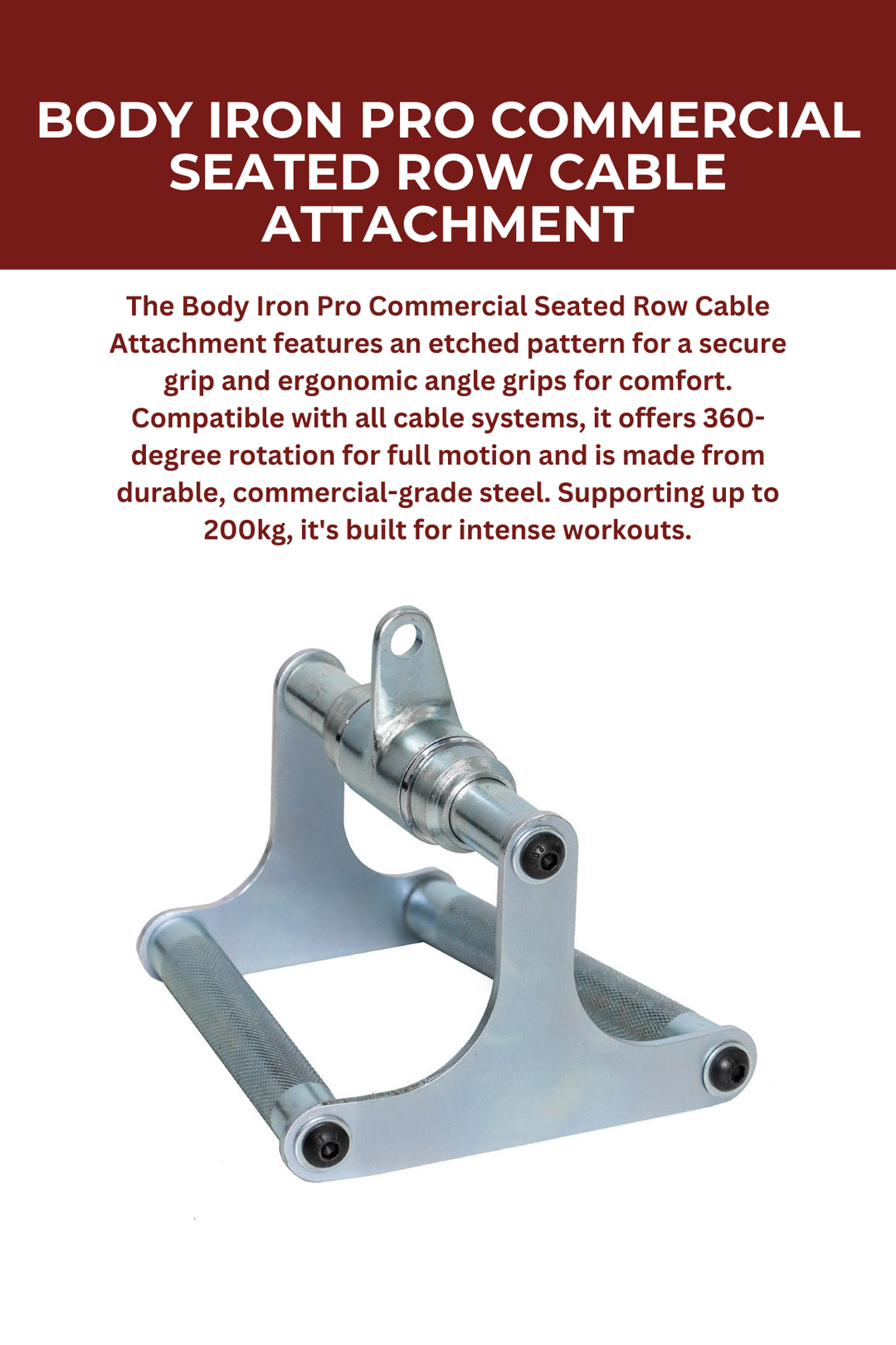 Body Iron Pro Commercial Seated Row Cable Attachment