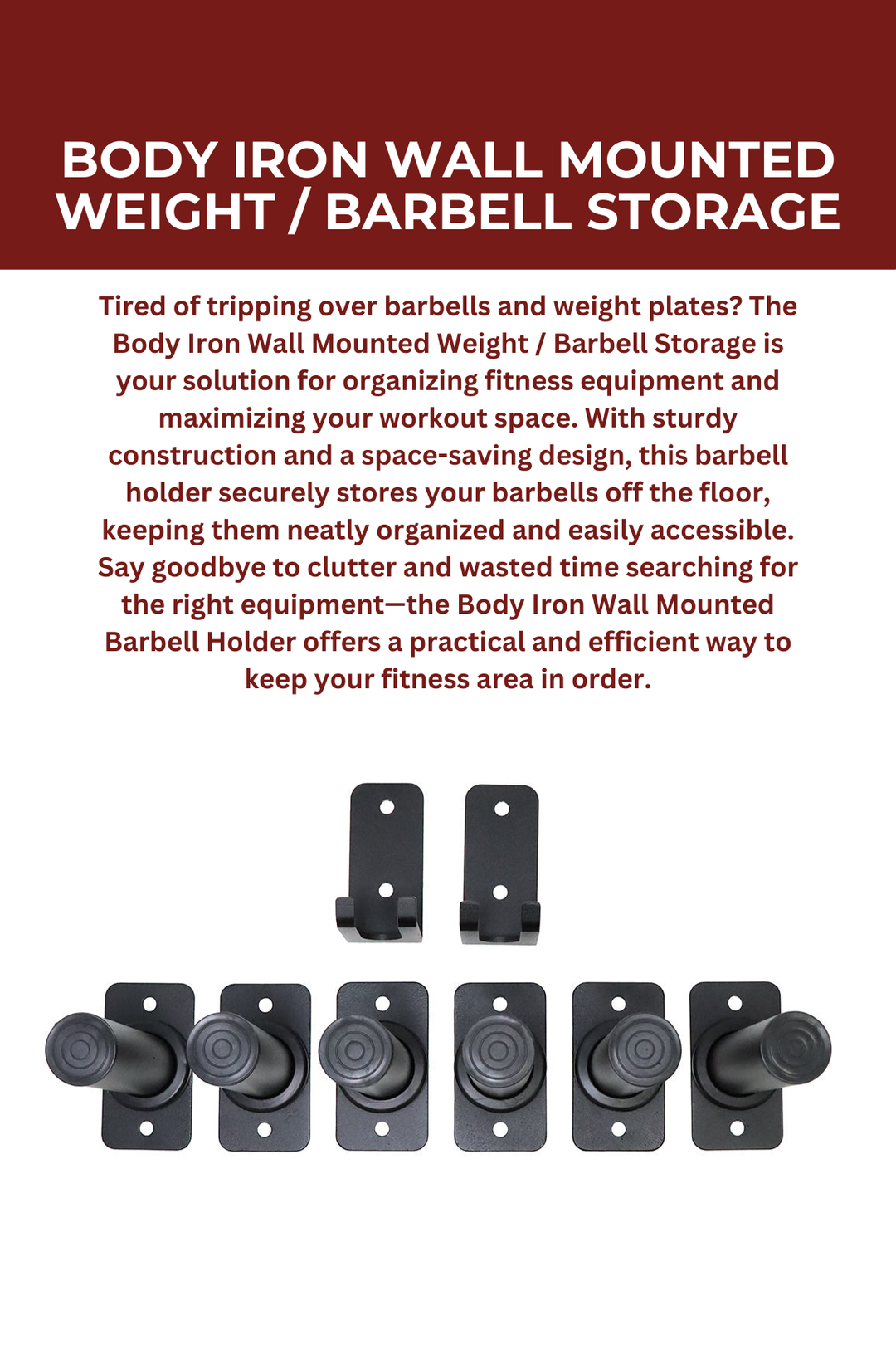 Body Iron Wall Mounted Weight / Barbell Storage