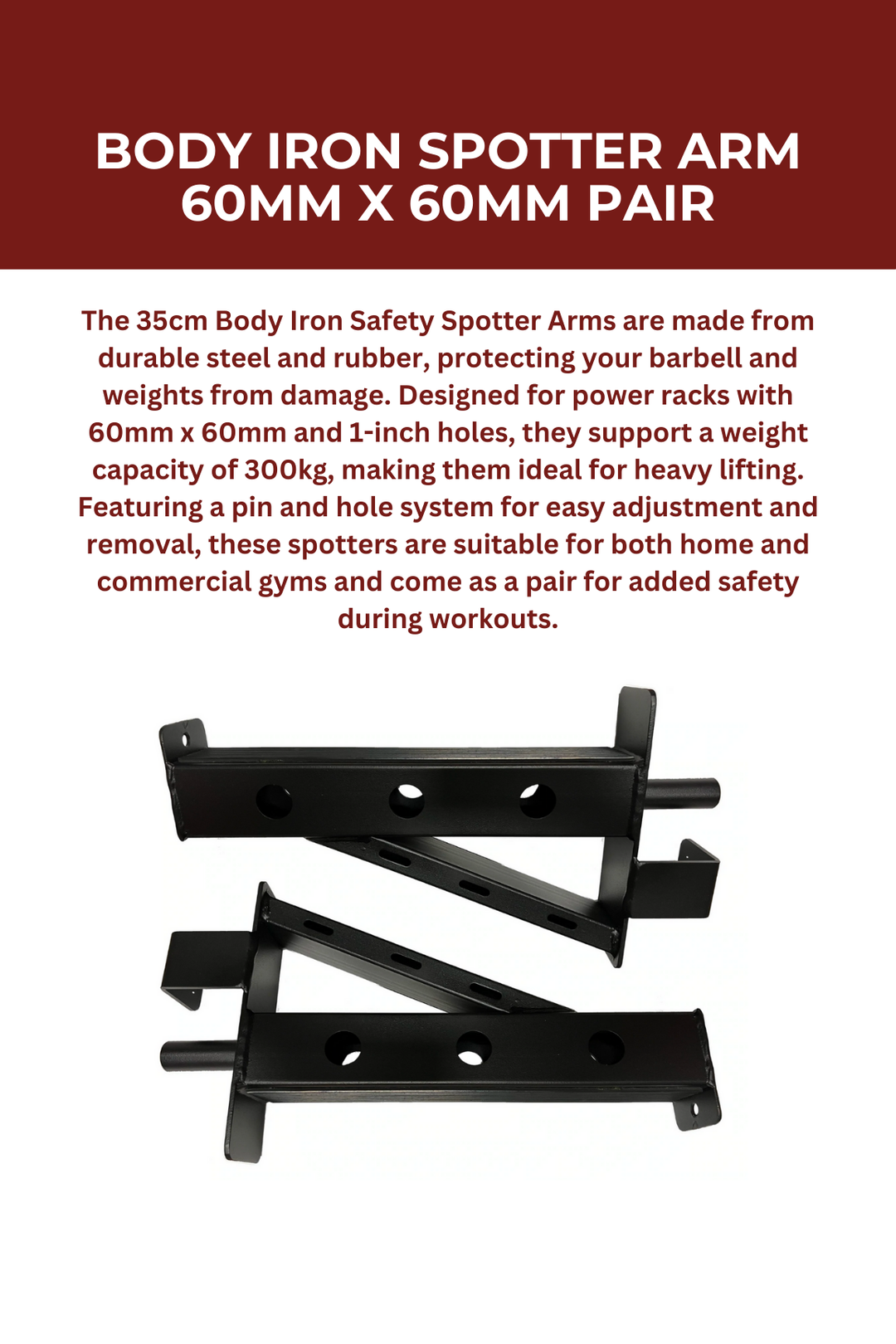 Body Iron Spotter Arm 60mm X 60mm Pair