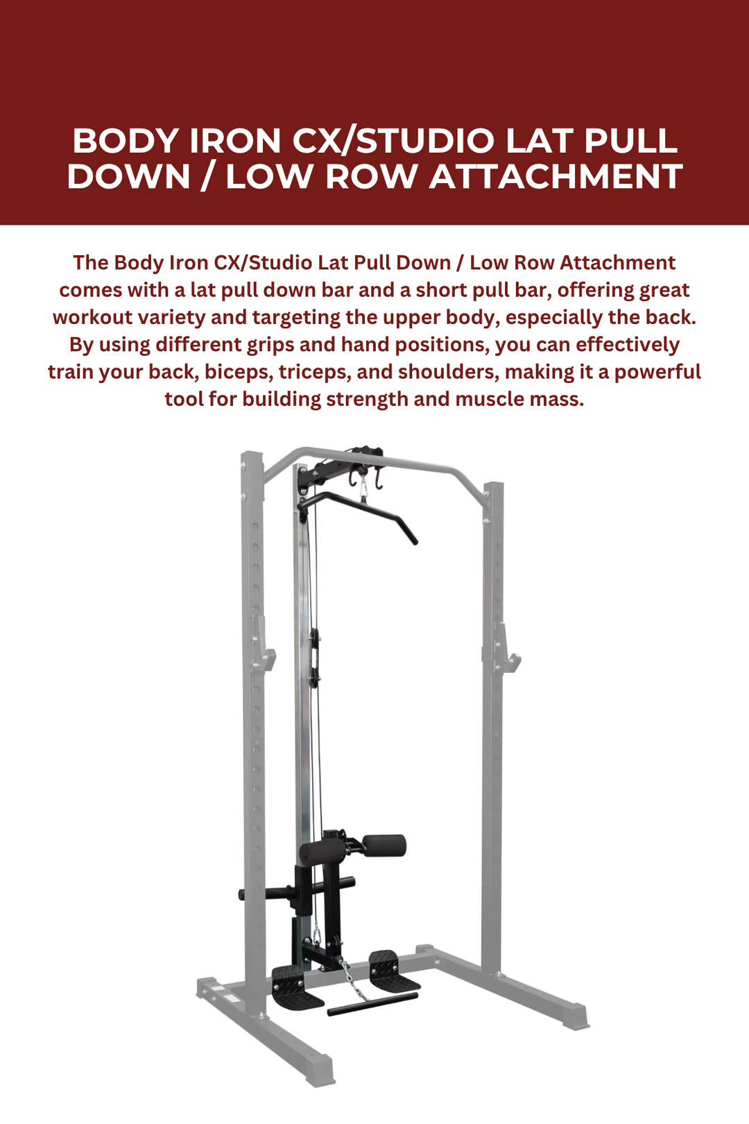 Body Iron CX/Studio Lat Pull Down / Low Row Attachment