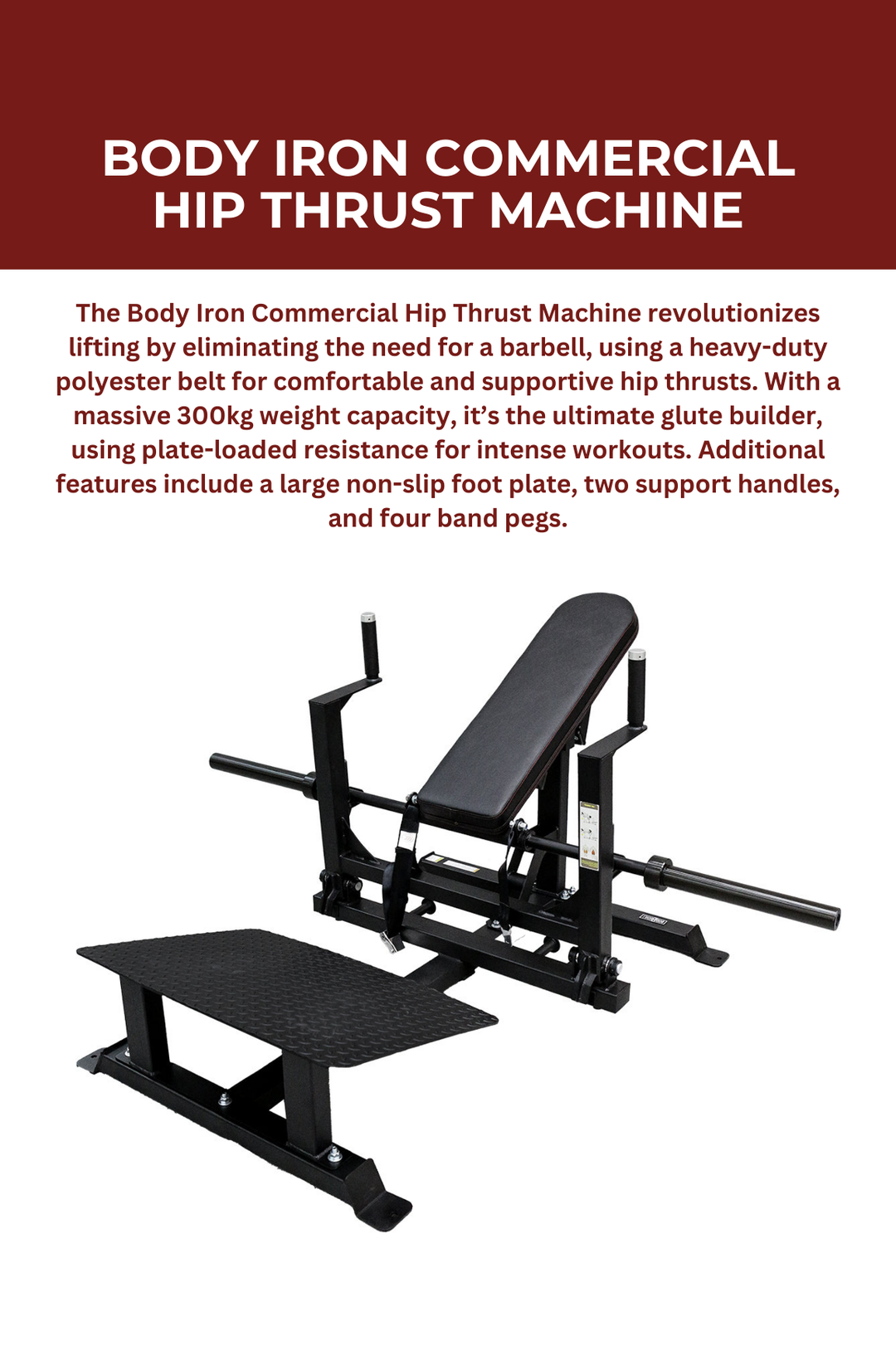 Body Iron Commercial Hip Thrust Machine
