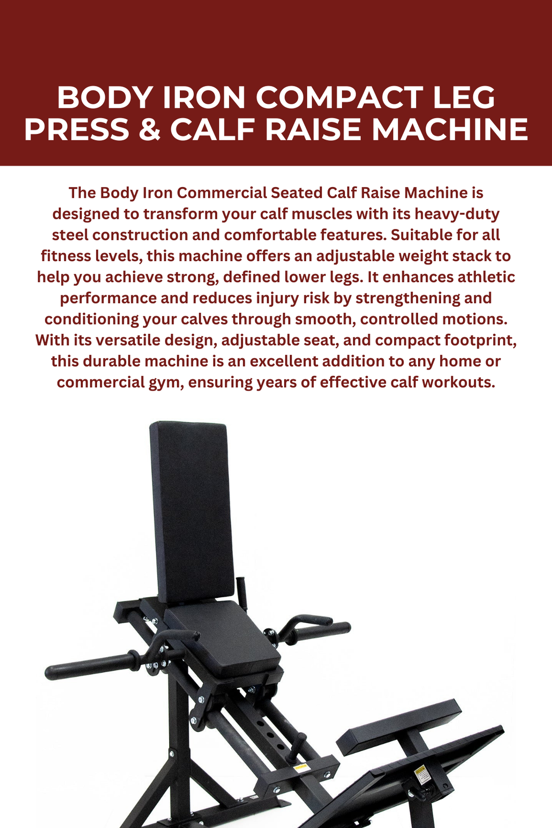 Body Iron Compact Leg Press & Calf Raise Machine