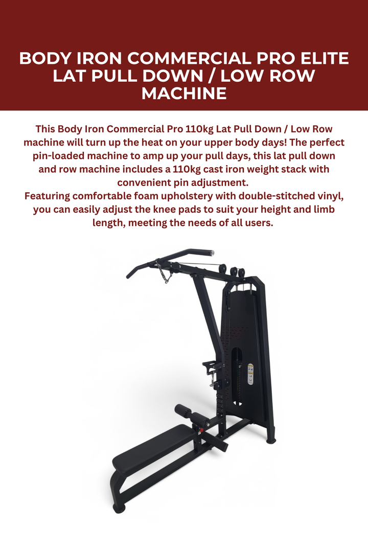 Body Iron Commercial Pro Elite Lat Pull Down / Low Row Machine