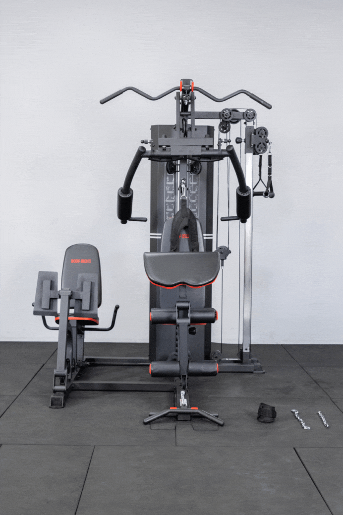 Body Iron Multi Station Home Gym With Leg Press BHG8000 + Adjustable Cable Station