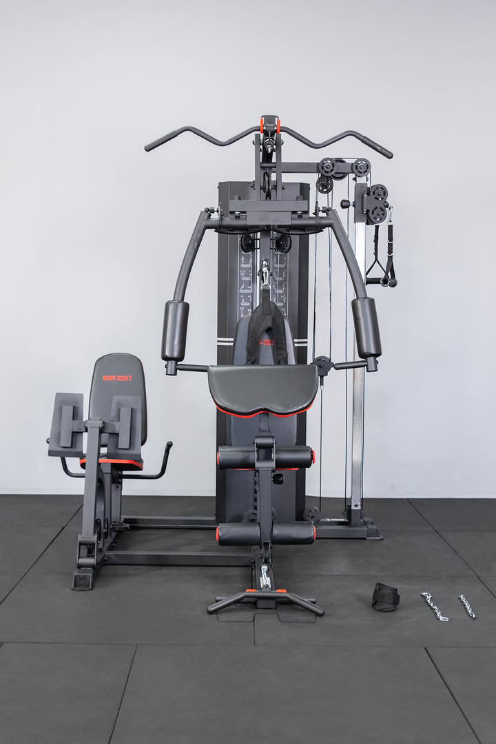 Body Iron Multi Station Home Gym With Leg Press BHG8000 + Adjustable Cable Station