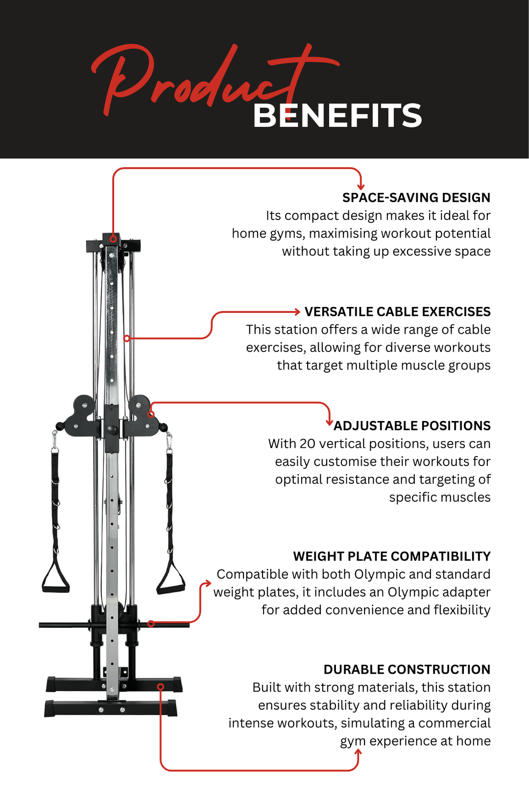 Body Iron Adjustable Dual Pulley Station