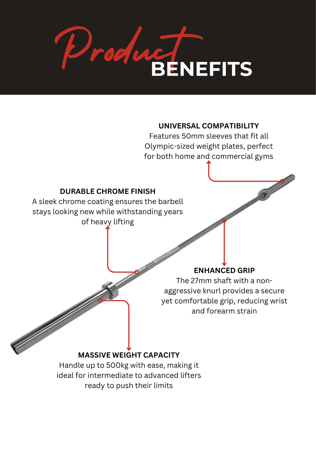 Body Iron 7ft Bronze Commercial Olympic Barbell