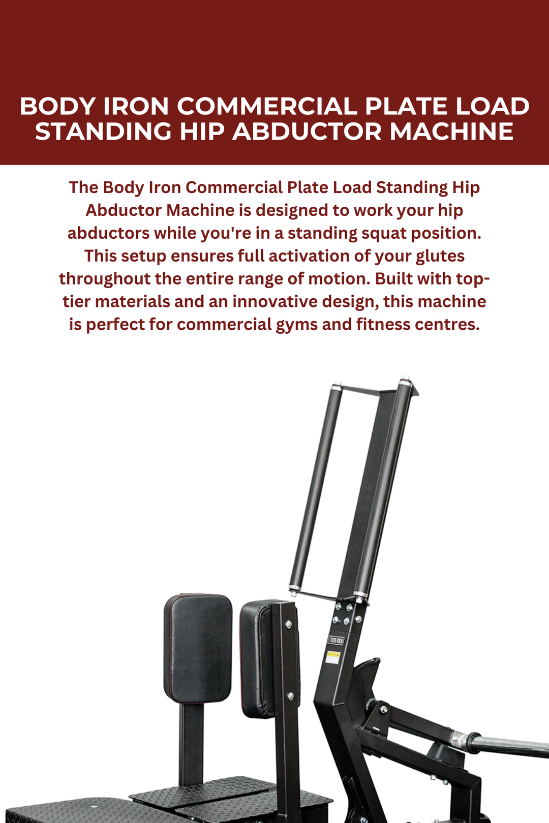 Body Iron Commercial Plate Load Standing Hip Abductor Machine