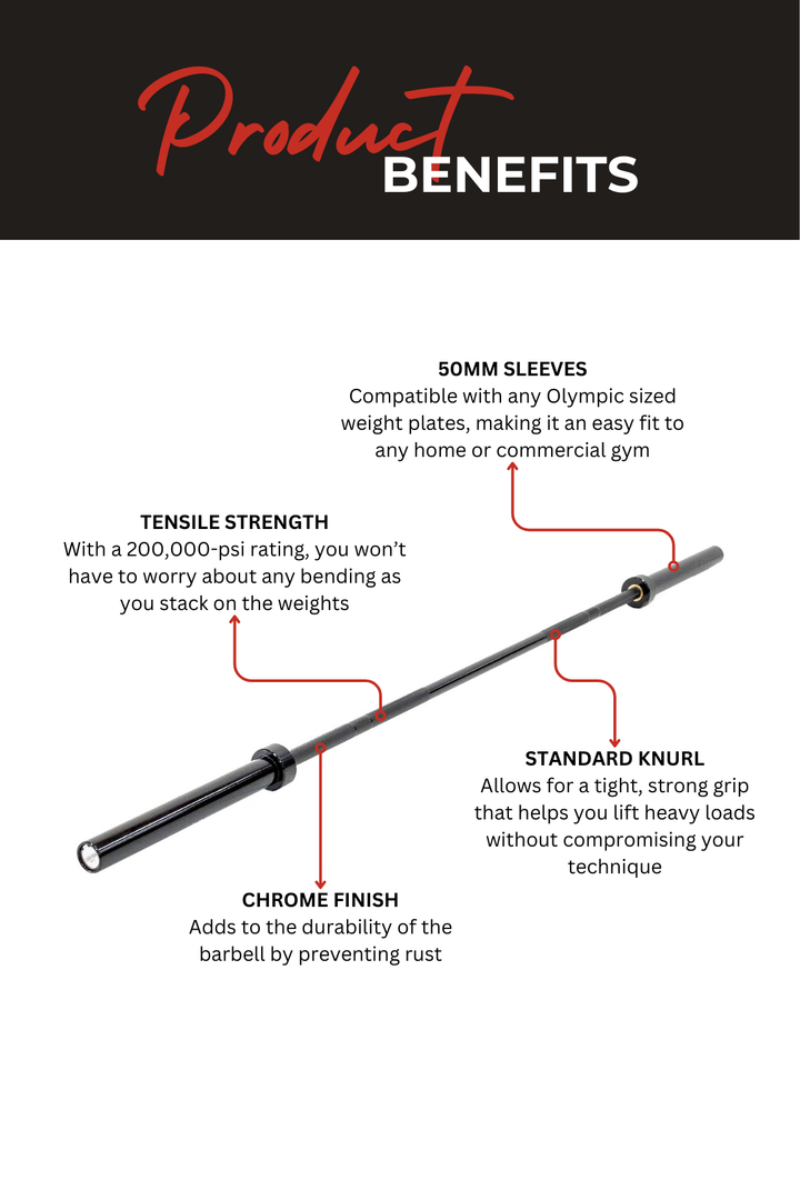 Body Iron 7ft Titan Commercial Olympic Barbell Rated 1500lbs