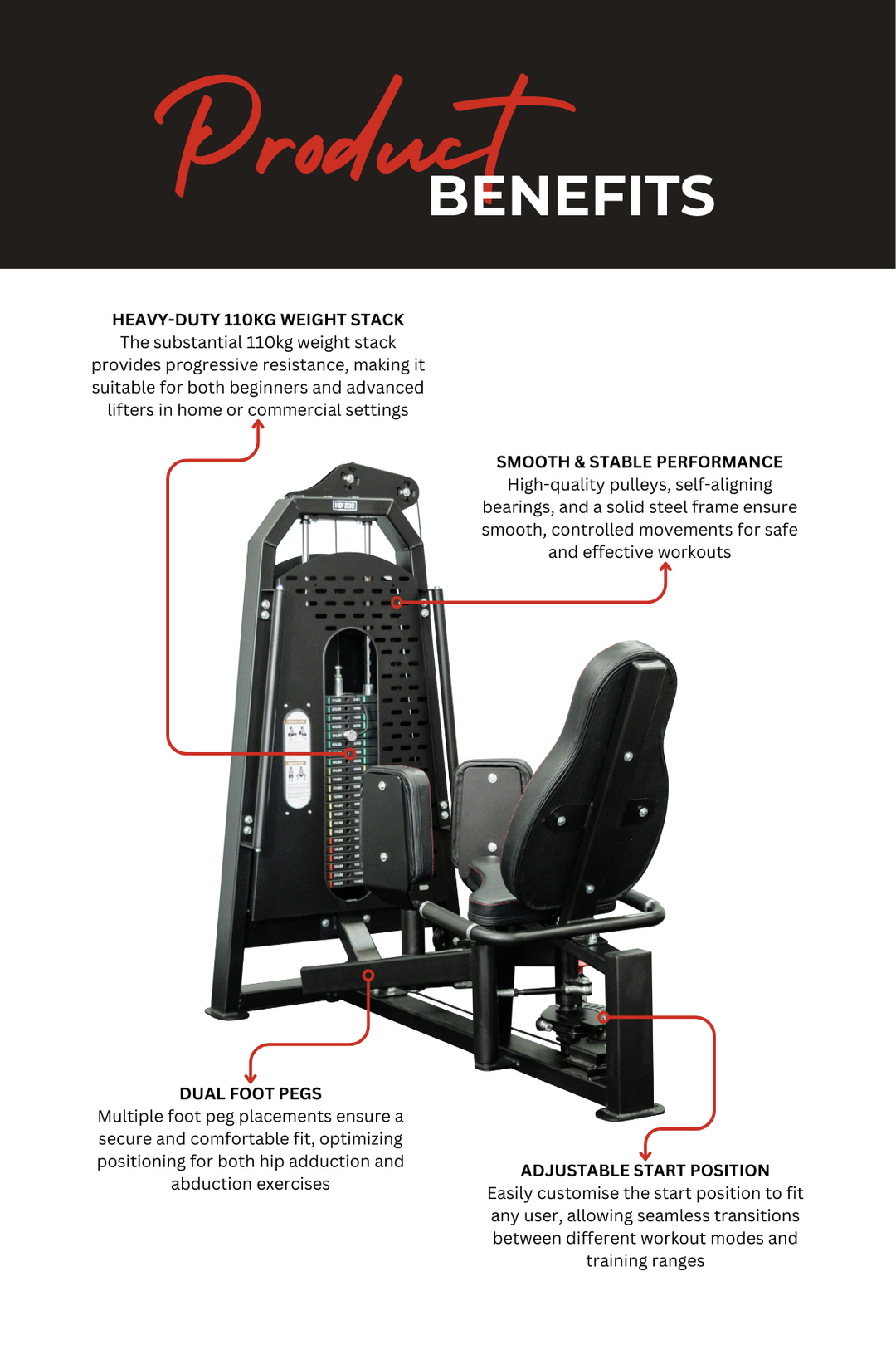 Body Iron Commercial Pro Adductor & Abductor Machine
