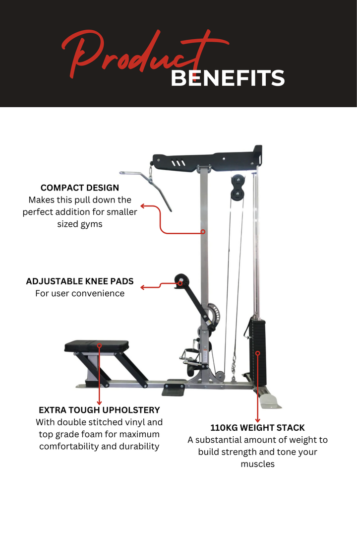 Body Iron Commercial 110kg Lat Pull Down / Low Row Machine