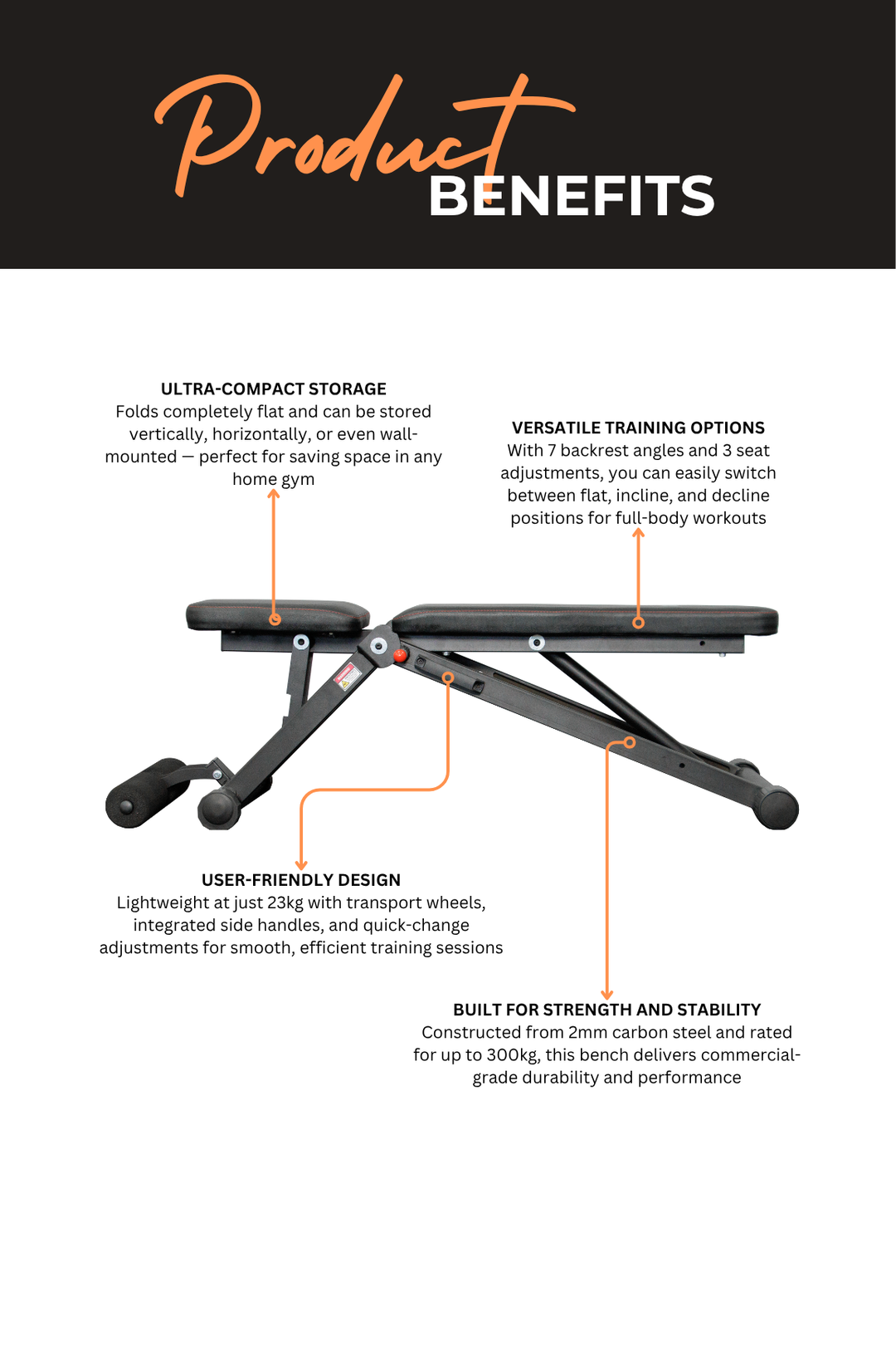 Body Iron Fold-Away Adjustable Bench SF1000