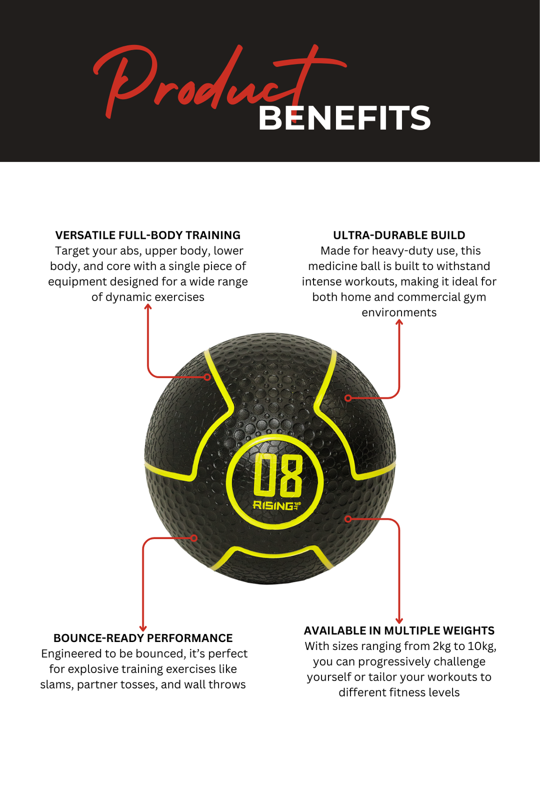 Body Iron Rising Pro Commercial Medicine Ball 8Kg