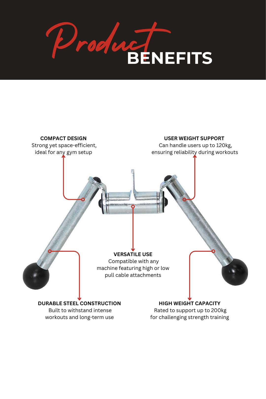 Body Iron Pro V bar Tricep Cable Attachment