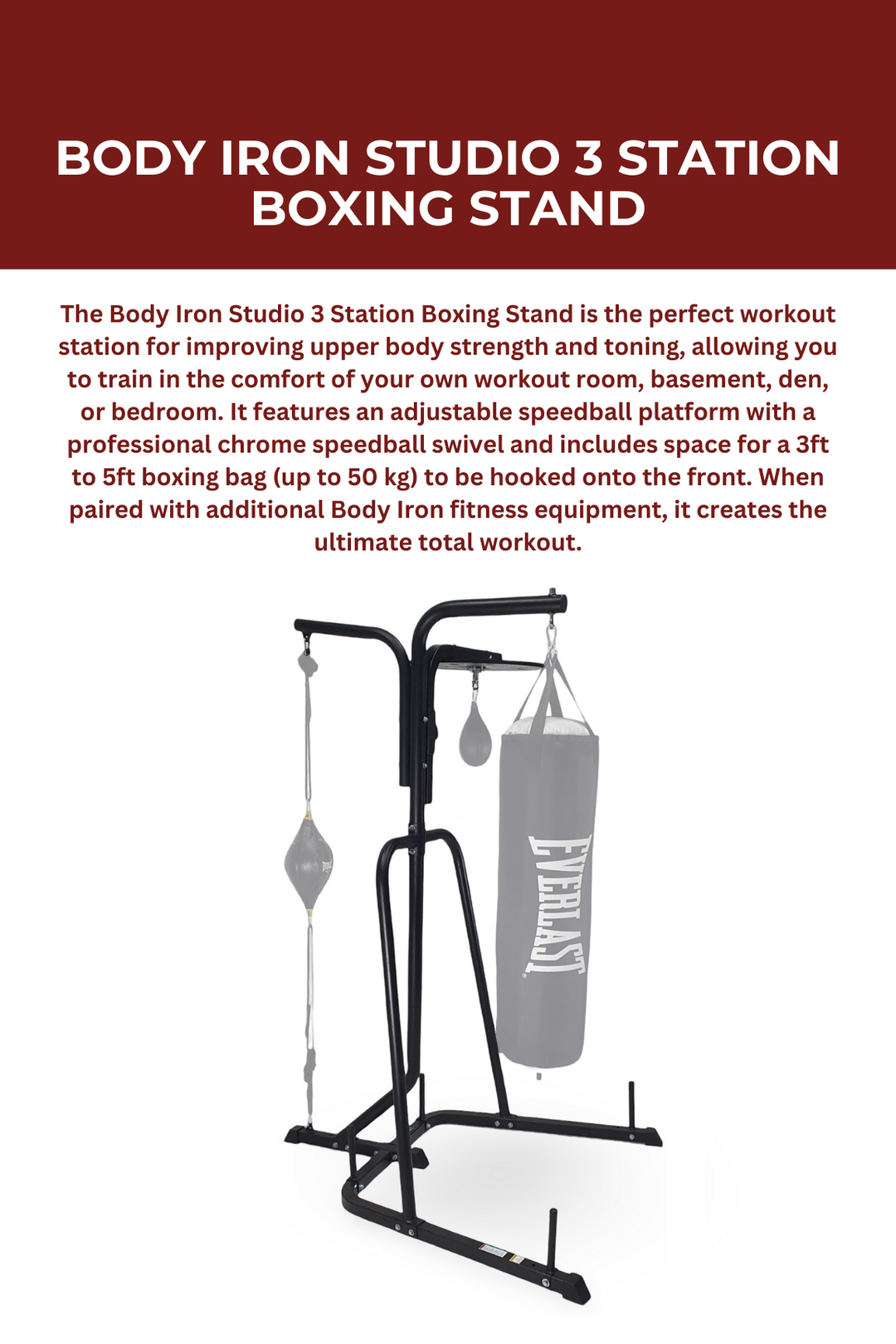 Body Iron Studio 3 Station Boxing Stand