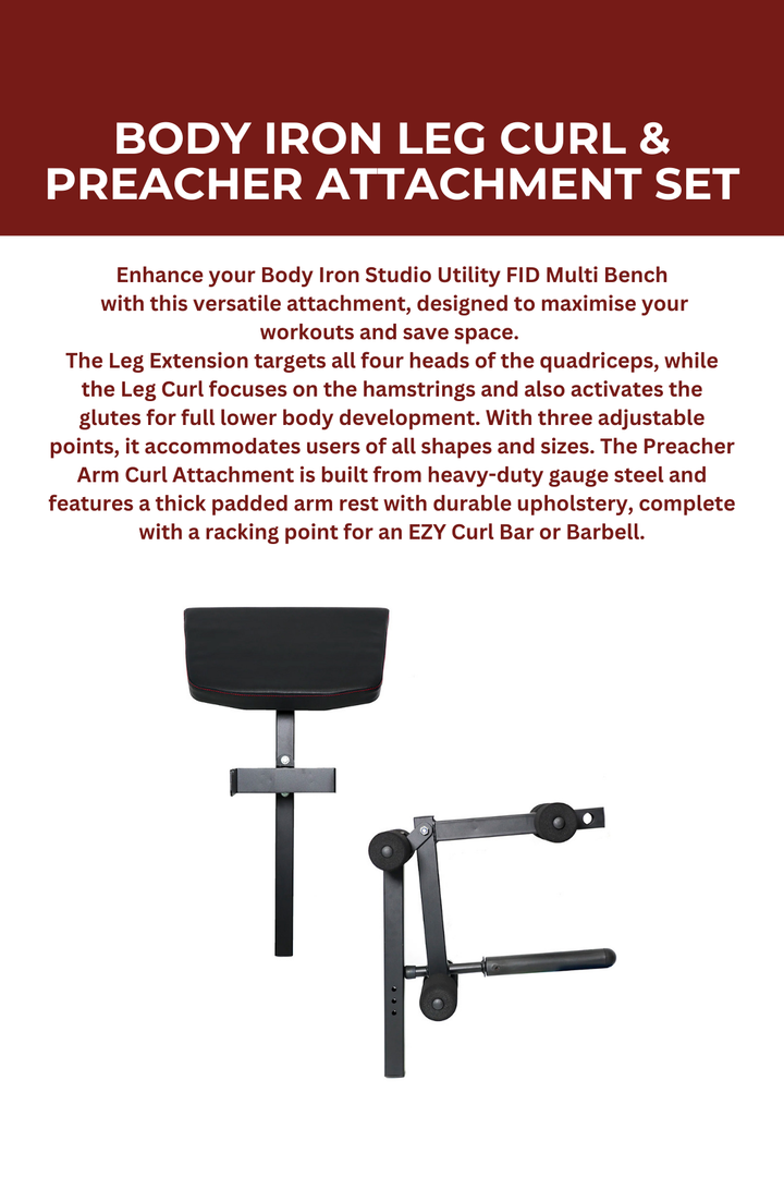 Body Iron Leg Curl & Preacher Attachment Set