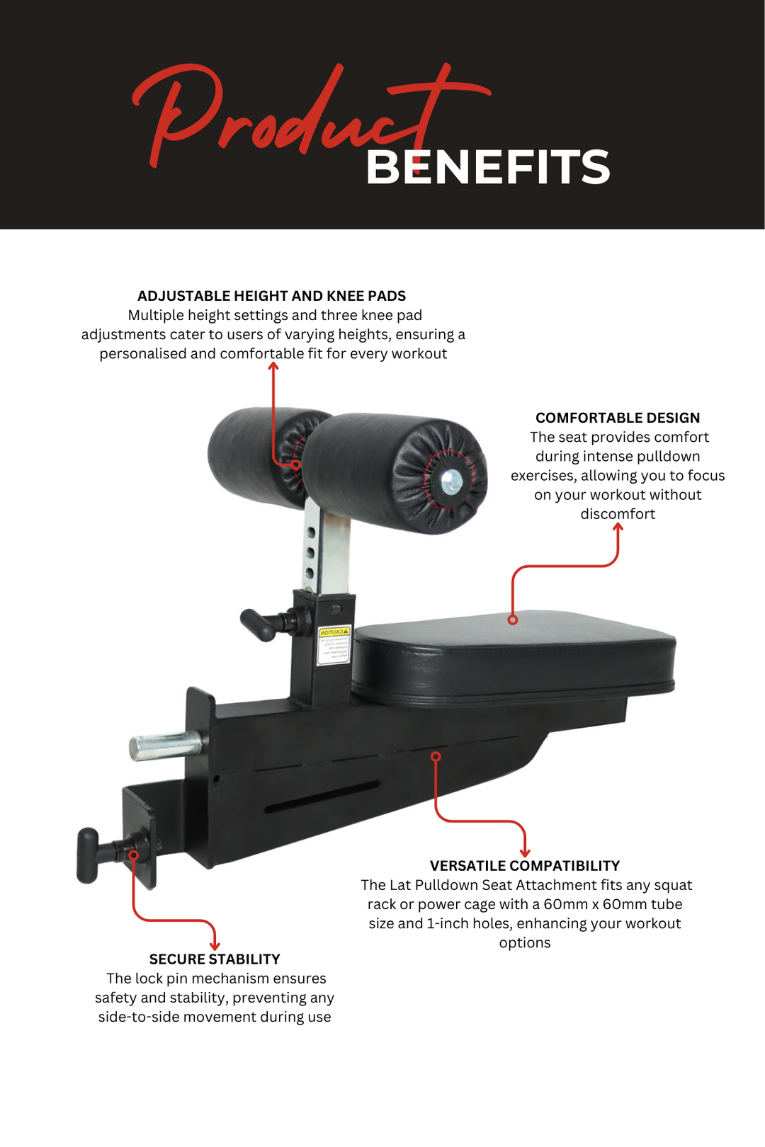 Body Iron Lat Pulldown Seat Attachment (FT750)