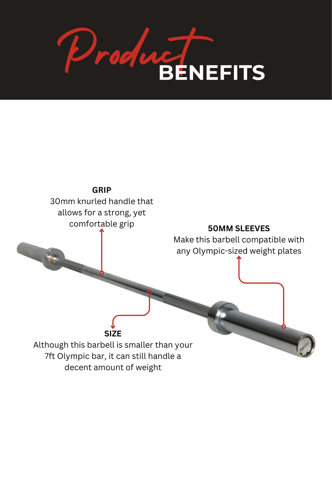 Body Iron Commercial 5ft Olympic Barbell