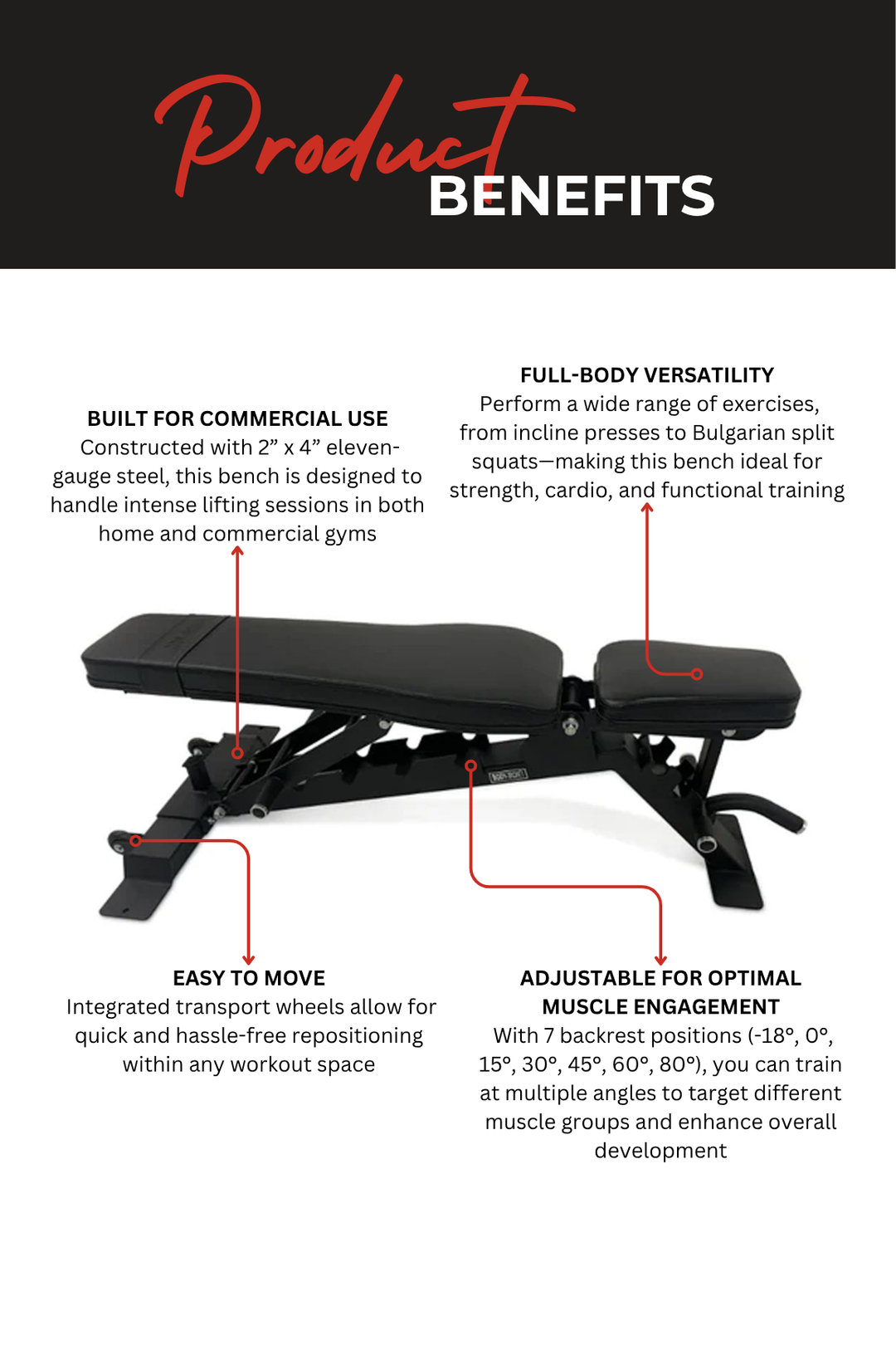 Body Iron Commercial Pro Club Adjustable Bench 885