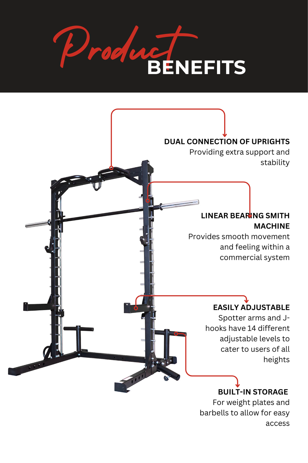 Body Iron Smith Machine Half Rack Set