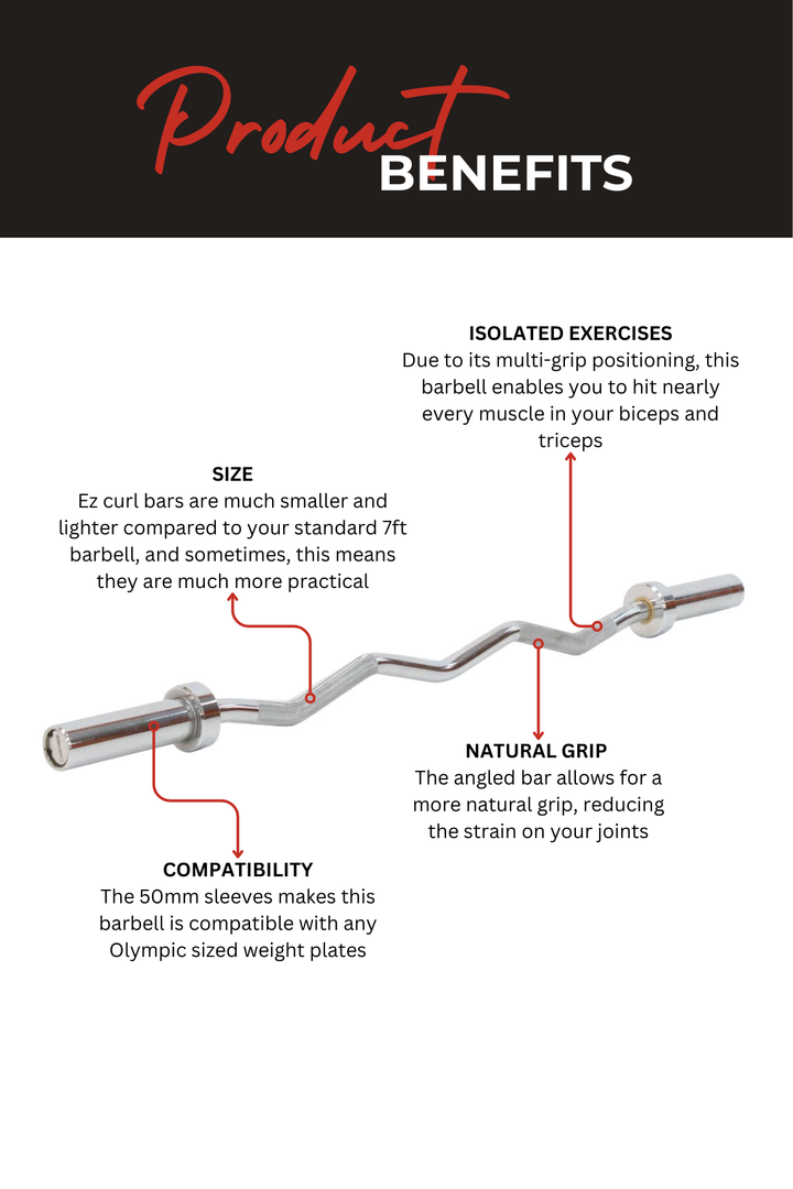 Body Iron Commercial Olympic Ez Curl Bar