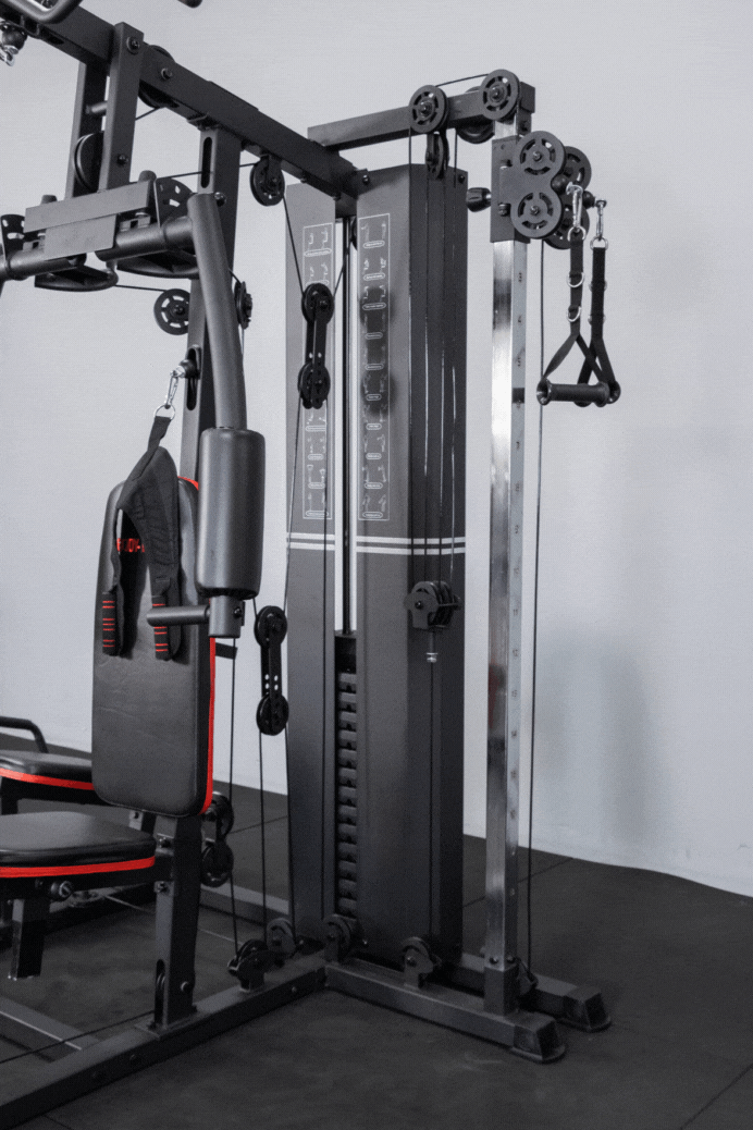 Body Iron Multi Station Home Gym With Leg Press BHG8000 + Adjustable Cable Station