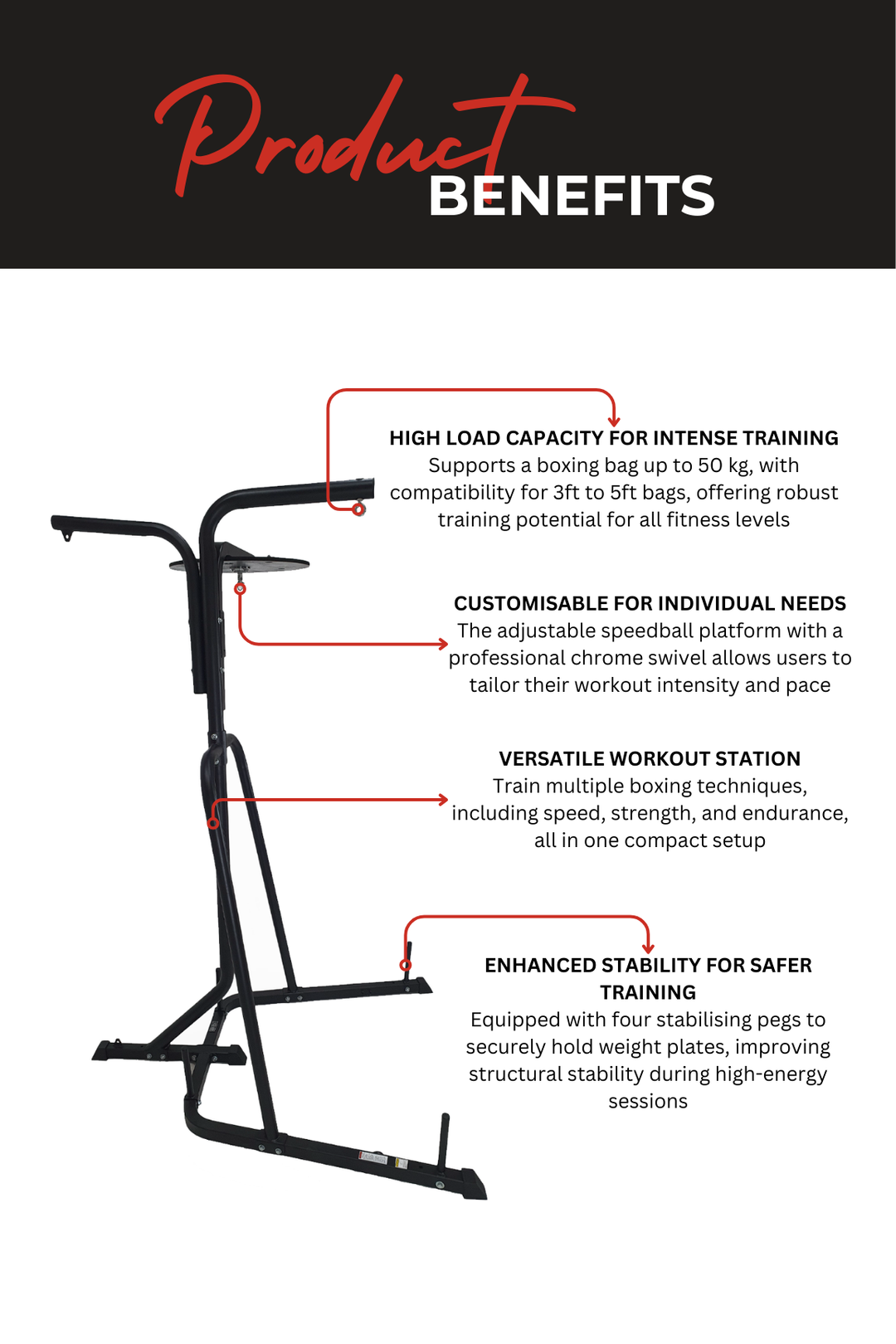 Body Iron Studio 3 Station Boxing Stand