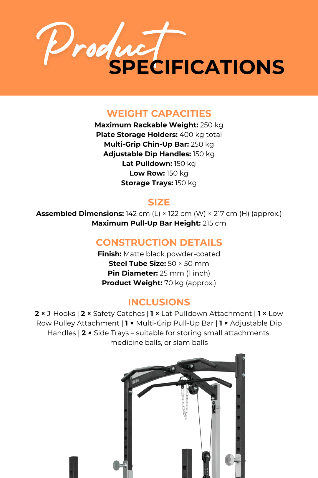 Body Iron SRL995 Squat Rack with Lat Pulldown & Seated Row