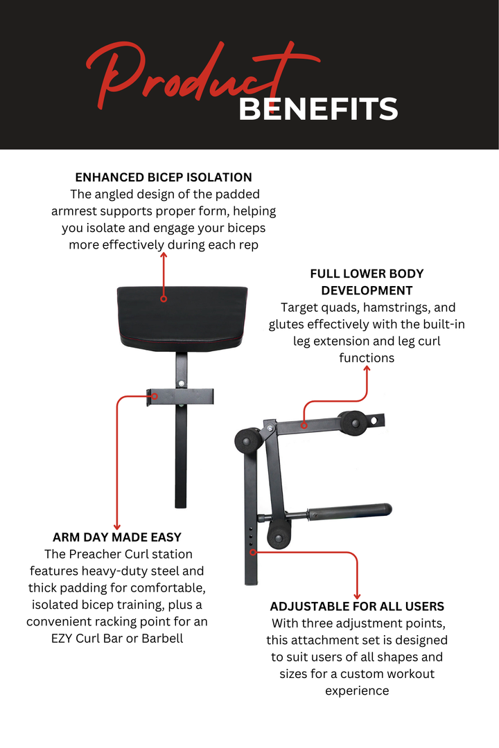 Body Iron Leg Curl & Preacher Attachment Set