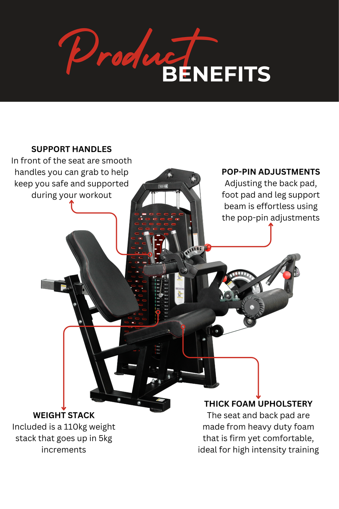 Body Iron Commercial Leg Extension & Curl Machine