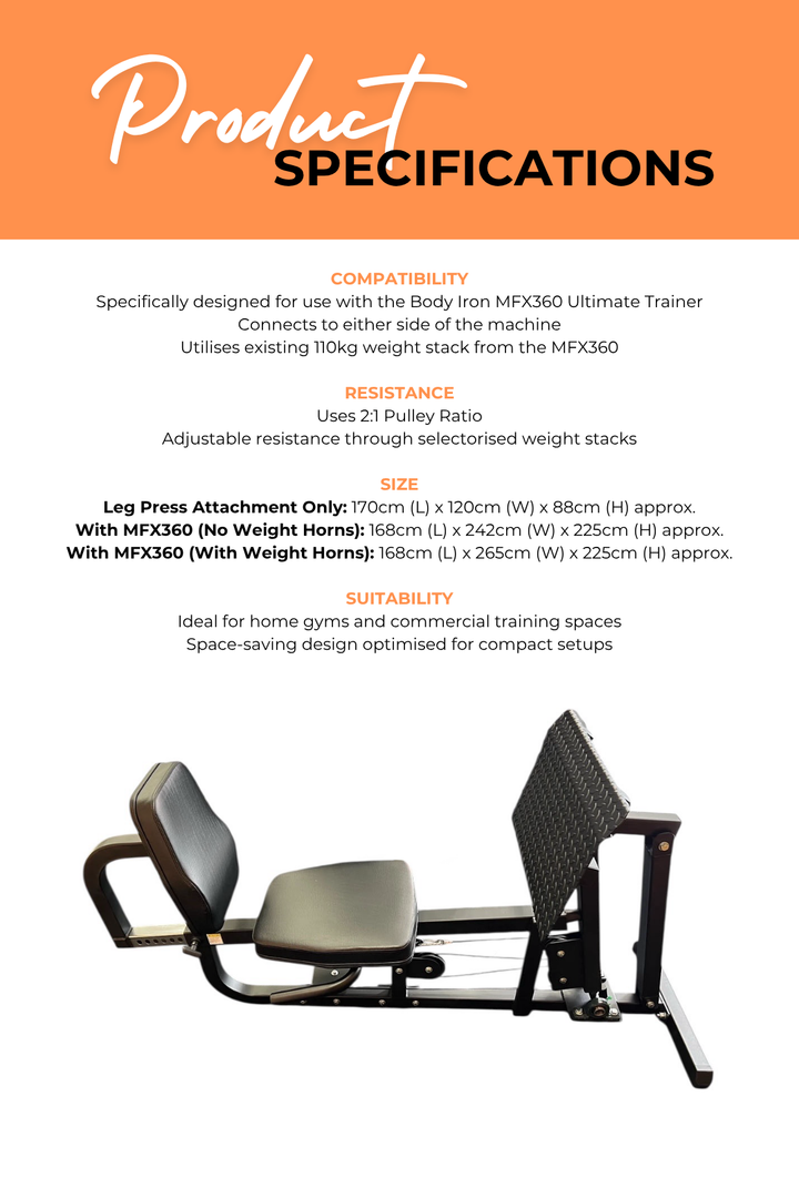 Body Iron MFX360 Leg Press Attachment