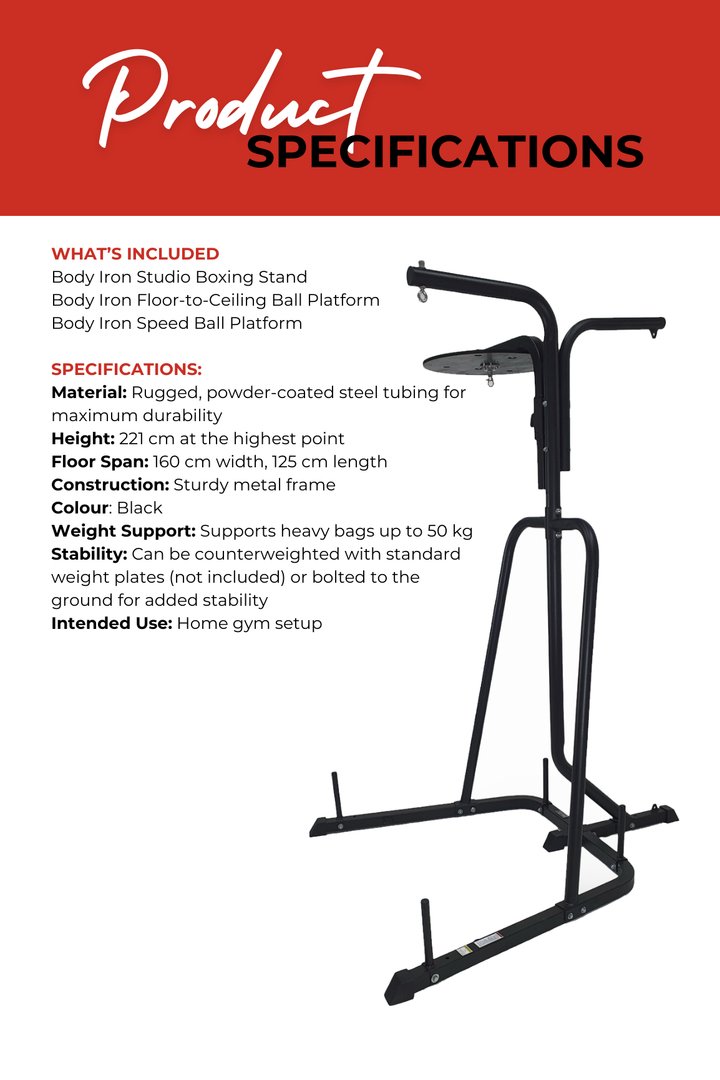 Body Iron Studio 3 Station Boxing Stand
