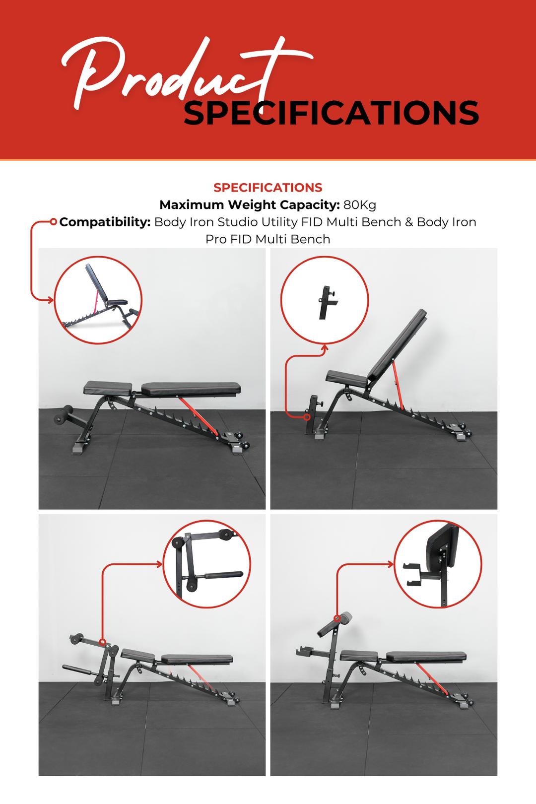 Body Iron Leg Curl & Preacher Attachment Set