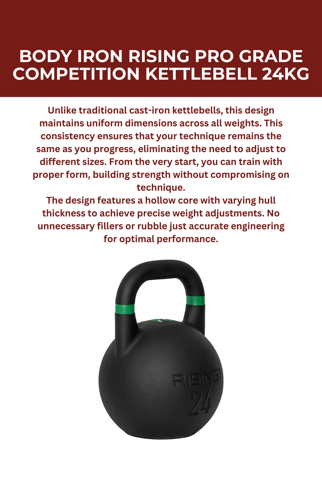 Body Iron Rising Pro Grade Competition Kettlebell 24kg