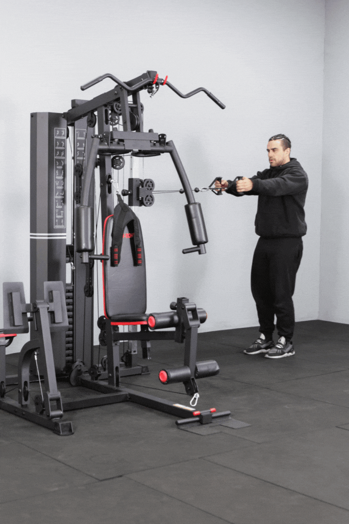 Body Iron Multi Station Home Gym With Leg Press BHG8000 + Adjustable Cable Station