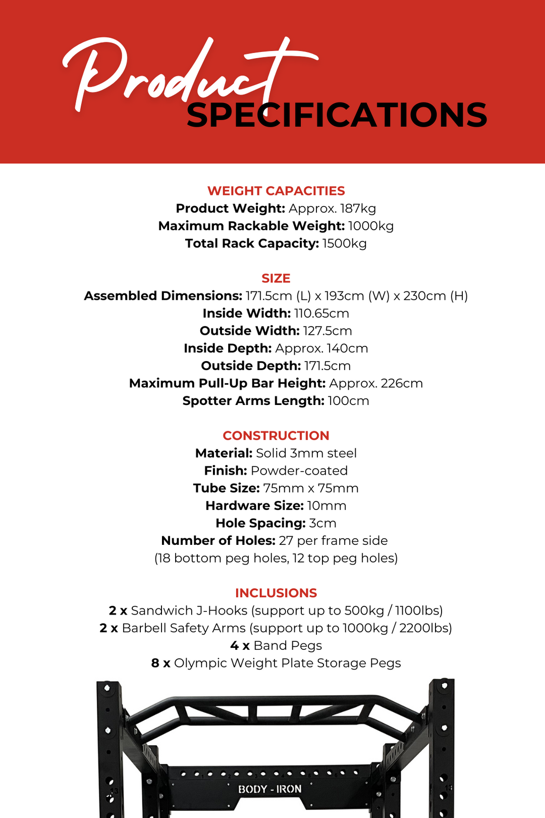 Body Iron Commercial Power Rack PR8000