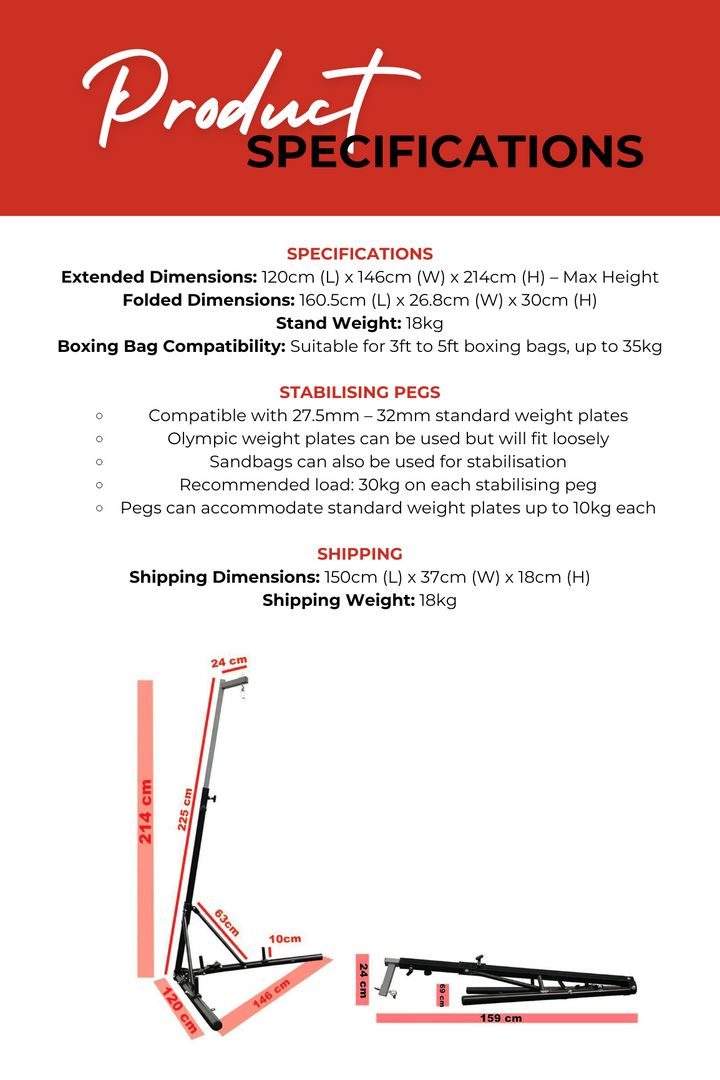 Body Iron Foldable Boxing Stand