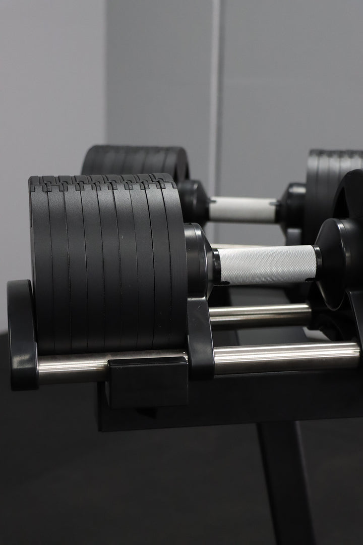 Body Iron Adjustable Dumbbell Set 2 X 32KG with Rack