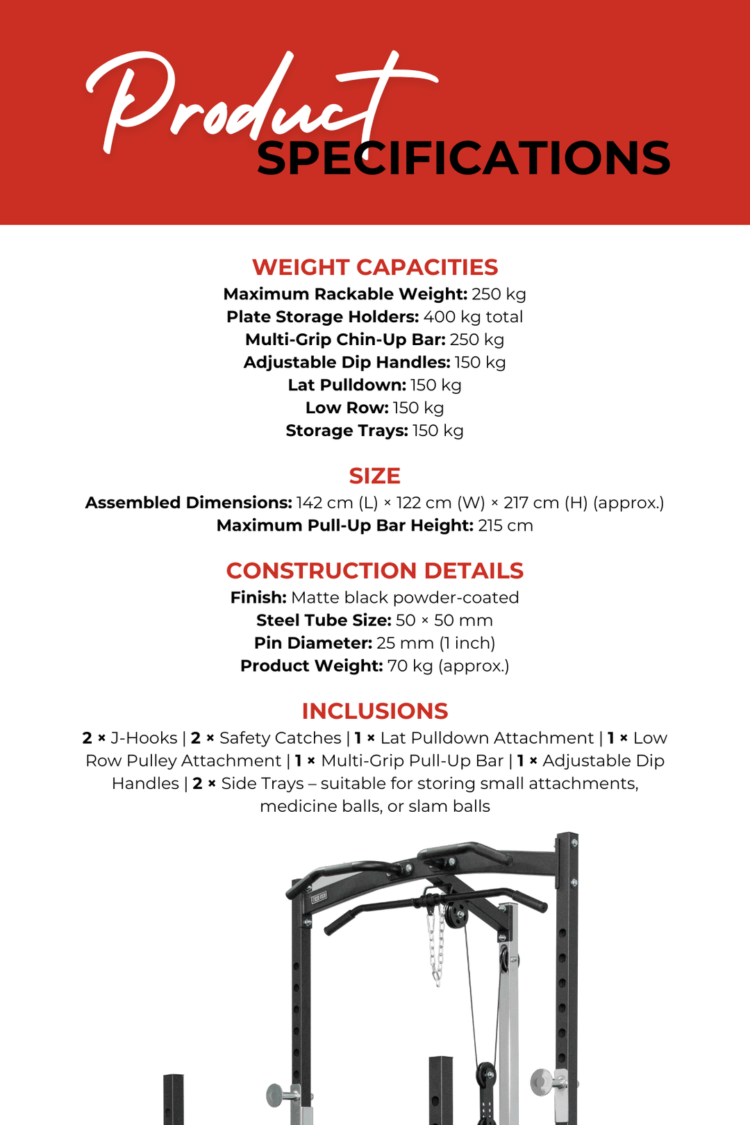 Body Iron SRL995 Squat Rack with Lat Pulldown & Seated Row Body Iron Thailand Body Iron SRL995 Squat Rack with Lat Pulldown & Seated Row Body Iron Thailand
