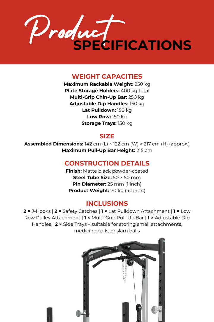ชั้นวางสควอท Body Iron SRL995 พร้อม Lat Pulldown และ Seated Row
